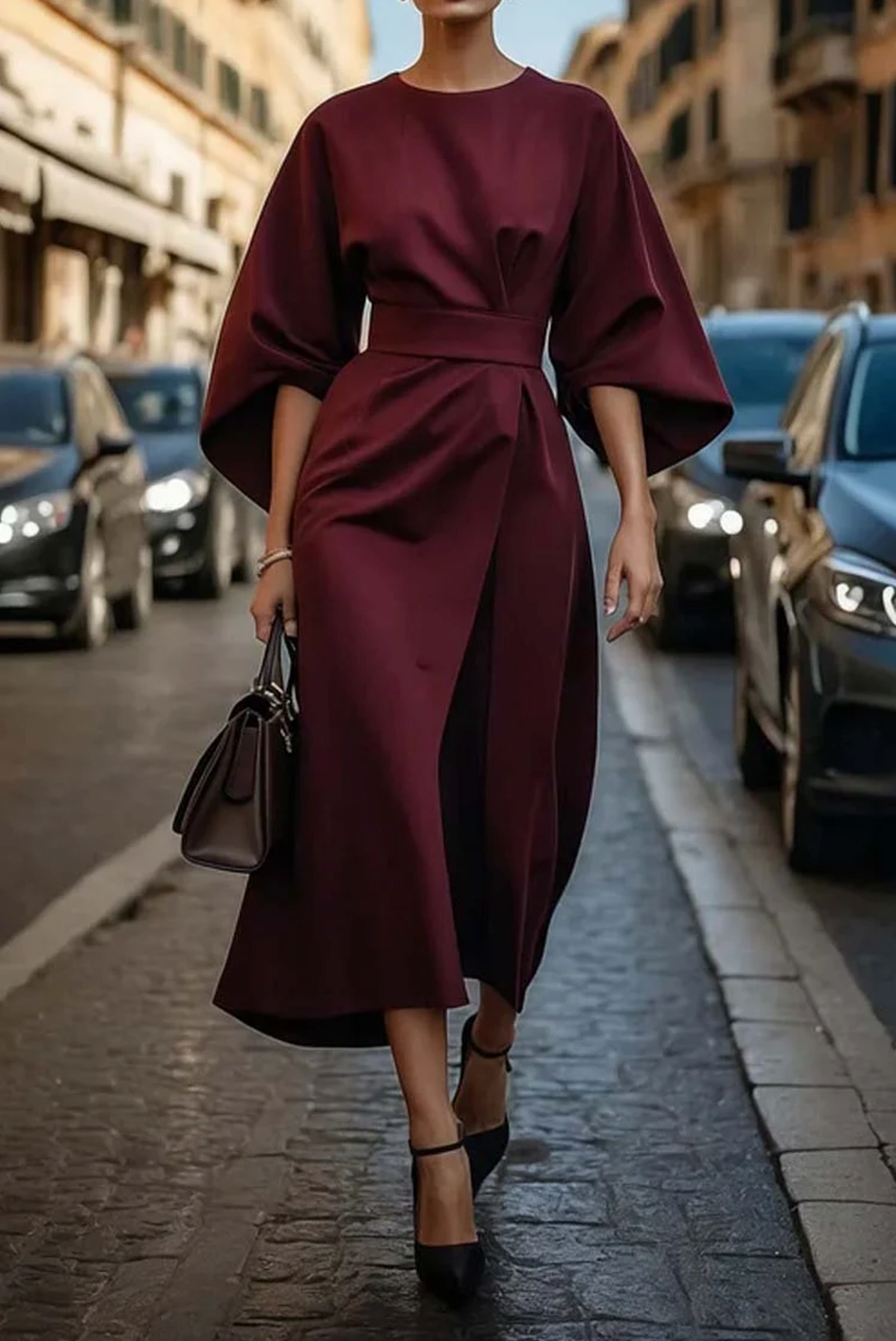 Maison Bonneterie™ | Sofia Trendy Dress with Wide Sleeves