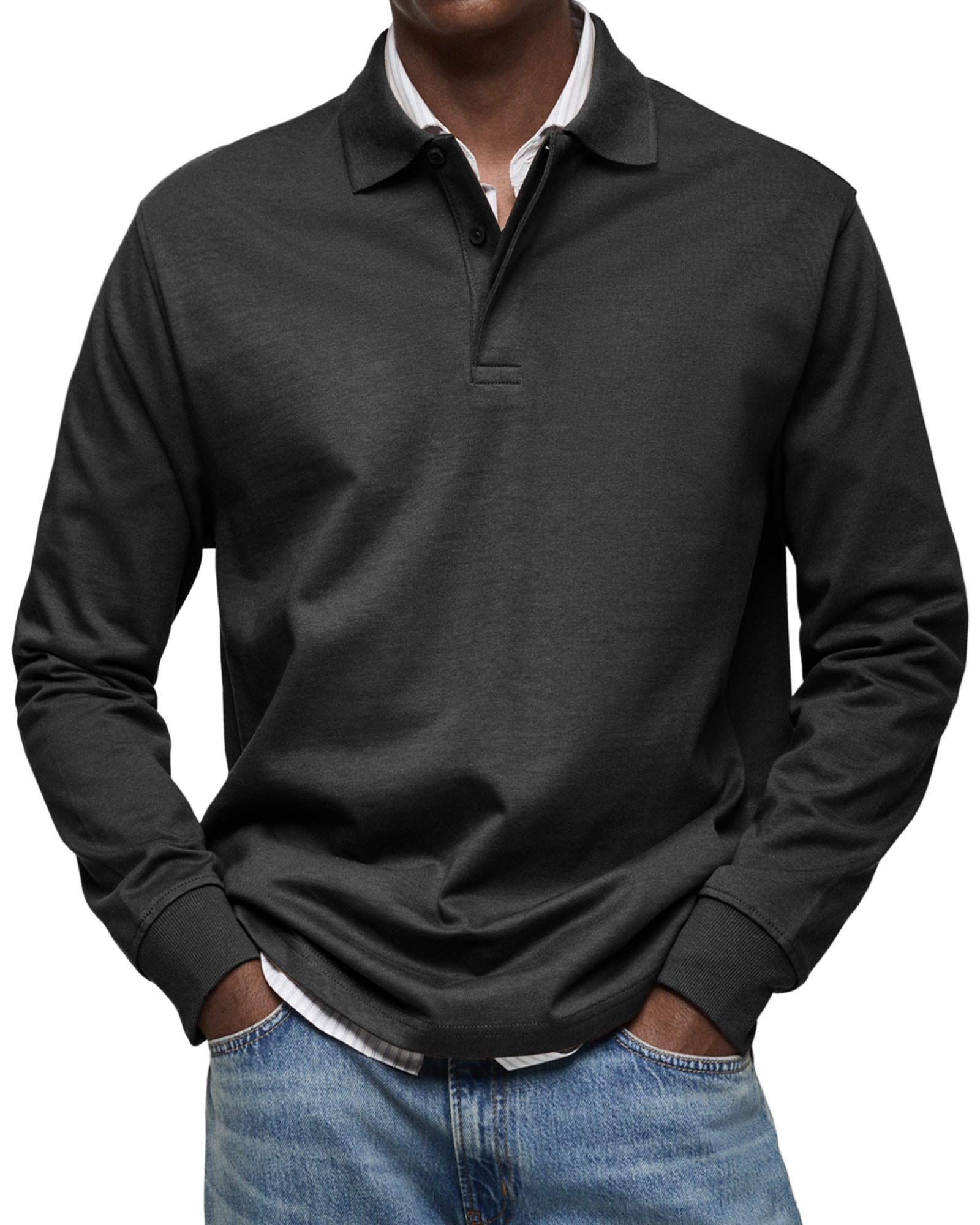 Maison Bonneterie™ | Alexandre Long Sleeve Casual Polo