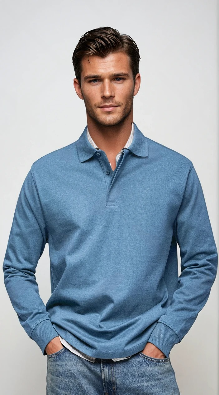 Maison Bonneterie™ | Alexandre Long Sleeve Casual Polo
