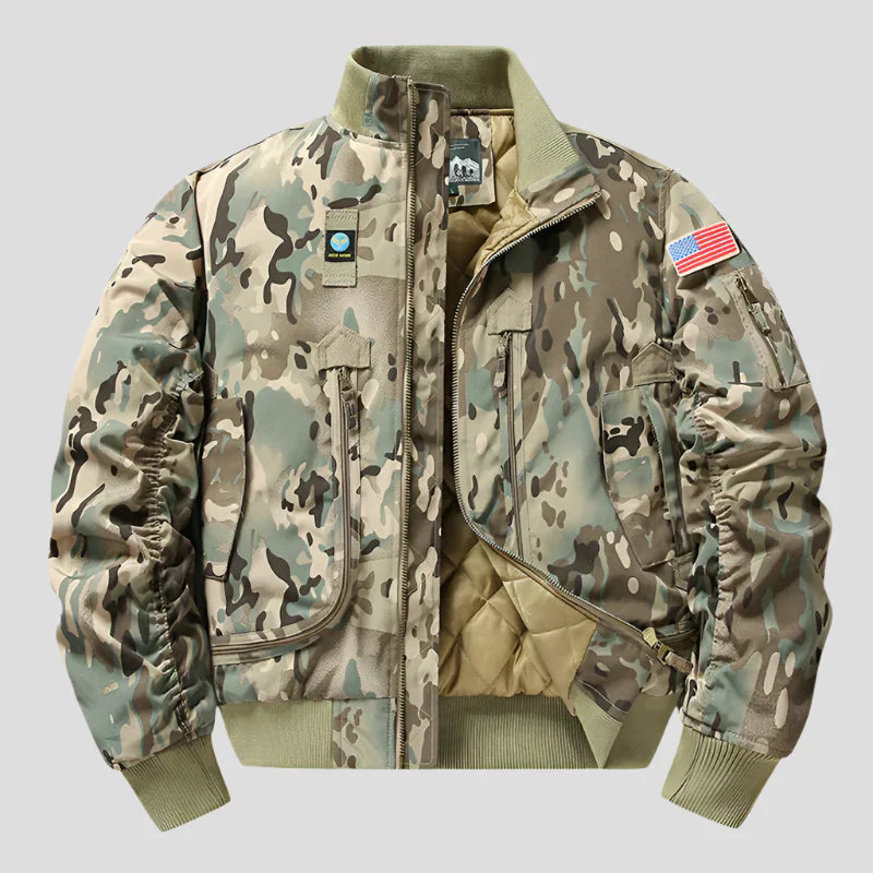 Maison Bonnetterie™ | Maverick Camo Bomber Jacket