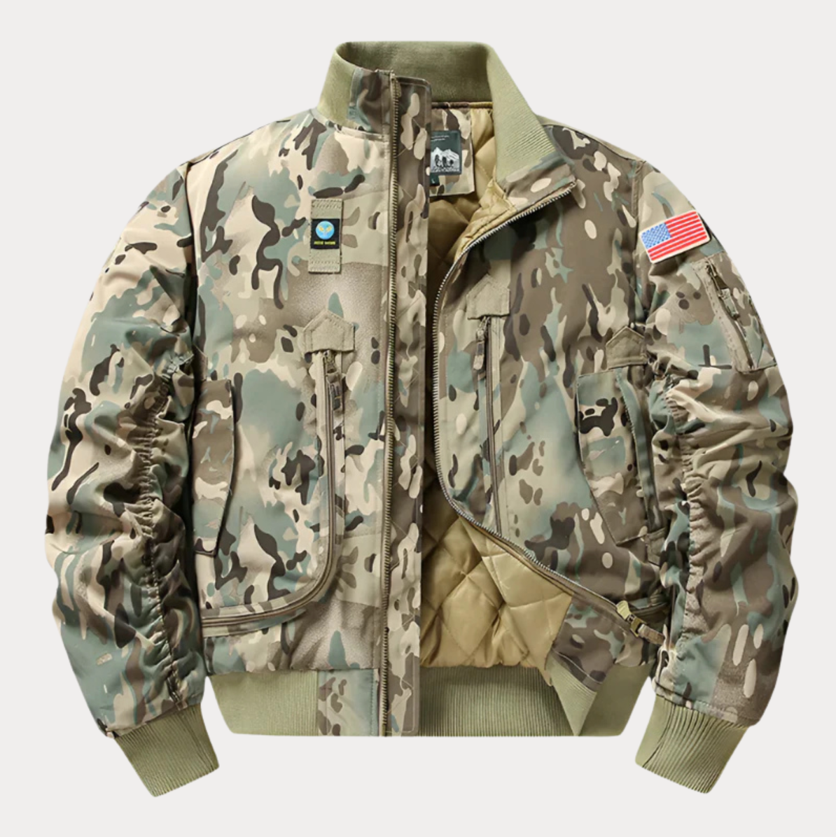 Maison Bonnetterie™ | Maverick Camo Bomber Jacket