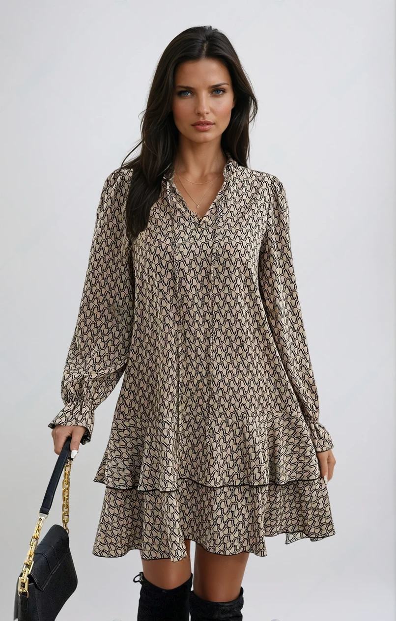 Maison Bonnetterie™ | Liana Blossom Dress with Long Sleeves