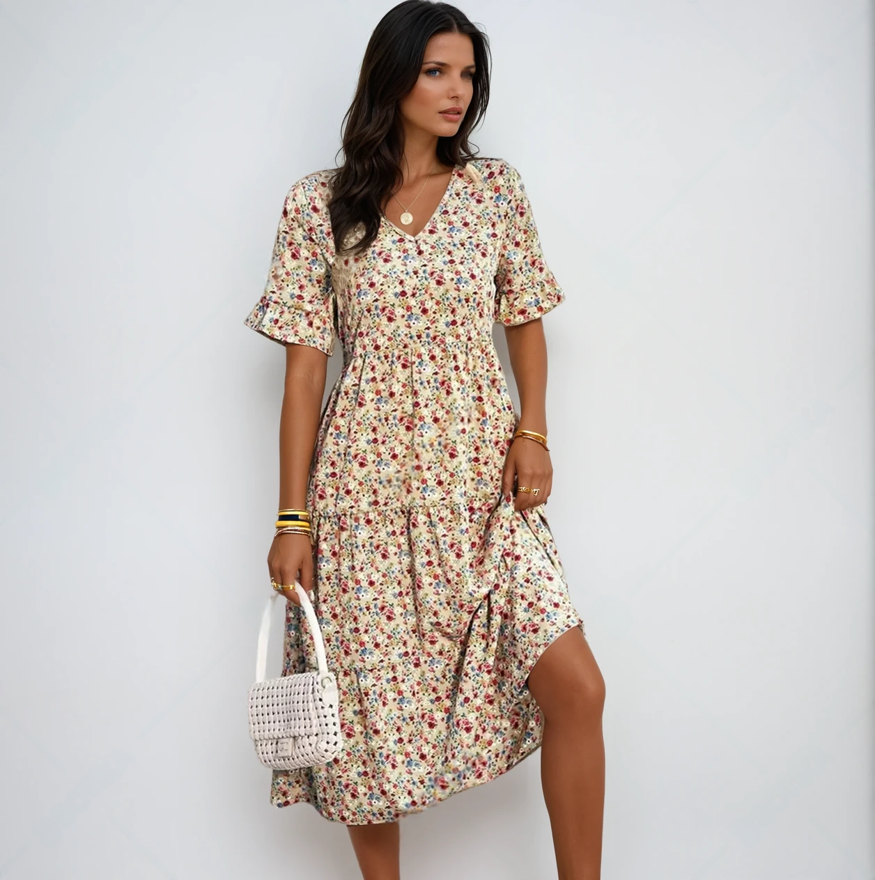 Maison Bonnetterie™ | Summer Blossom Midi Dress